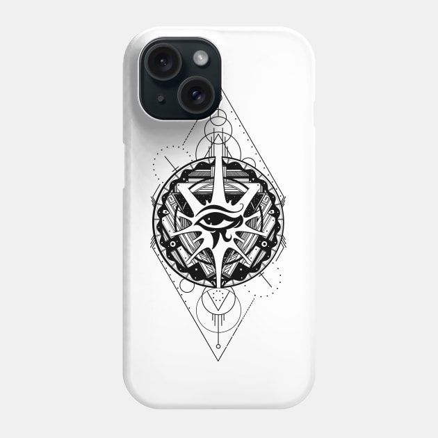 All Seeing Eye - Black Phone Case by P7 illustrations 