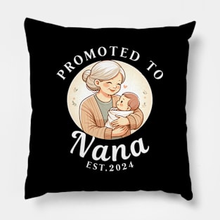 Promoted To Nana 2024 Baby Announcet Est. 2024 Pillow