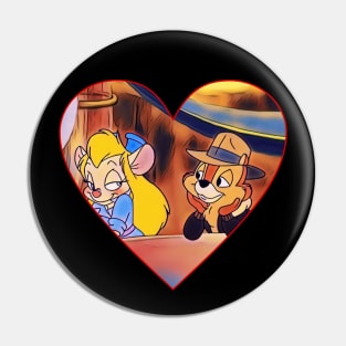 Chip and Gadget in love Pin