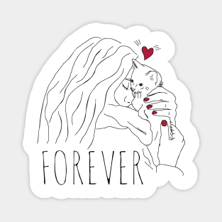 love my cat forever Magnet