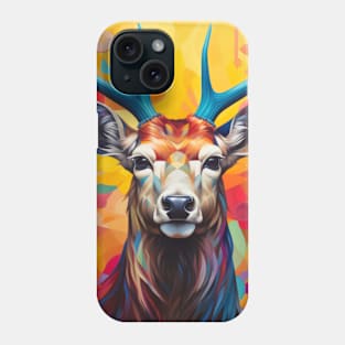 Stag Deer Animal Portrait Colorful Painting Phone Case