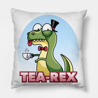 Tea Rex Funny Sarcastic Dinosaur Pillow