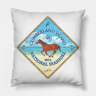 Cumberland Island National Seashore, GA, with Horse on Beach Pillow