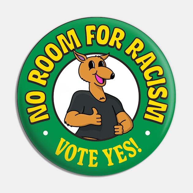 No Room For Racism - Vote Yes On The Referendum Pin by Football from the Left