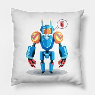 Blue Robot Pillow