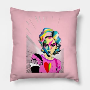 the vicious girl in pink Pillow