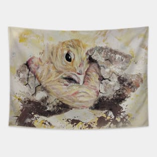 Hatching Fluffy Chick - a new beginnings Tapestry