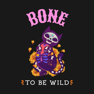 Halloween Bone to be Wild Cat T-Shirt