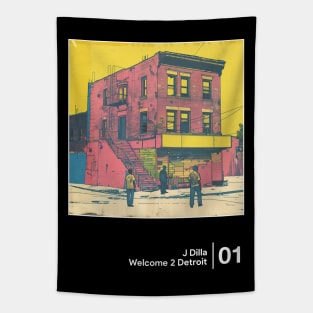 Welcome 2 Detroit - Minimalist Graphic Artwork Fan Design Tapestry