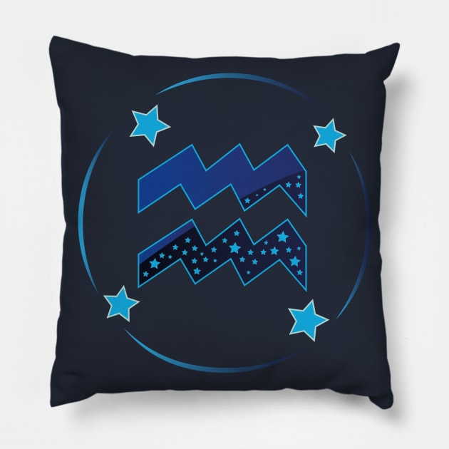 Zodiac Astrology Aquarius Pillow by Byntar