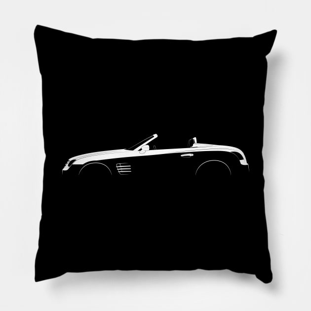 Chrysler Crossfire Roadster Silhouette Pillow by Car-Silhouettes