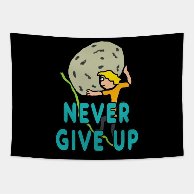 Never Give Up Tapestry by Mark Ewbie