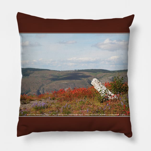 dead tree & paintbrush wildflowers on Johnston's Ridge Pillow by DlmtleArt