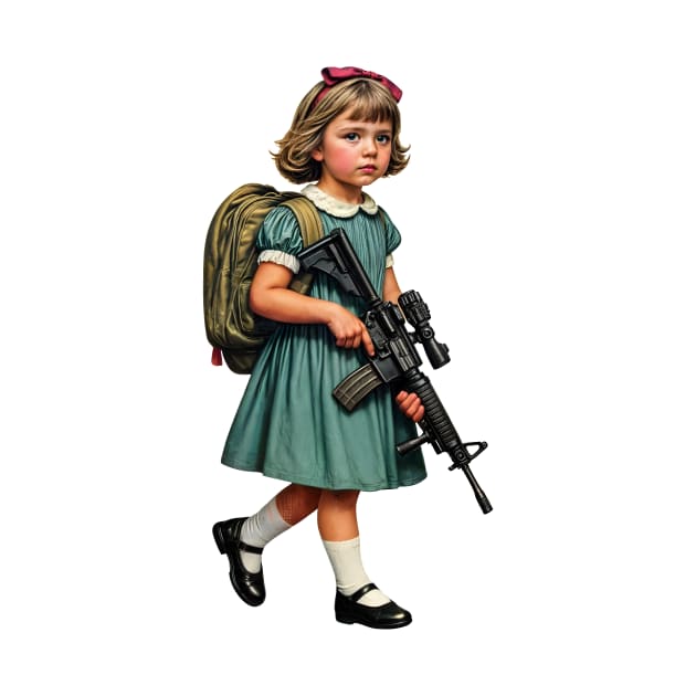 The Little Girl and a Toy Gun by Rawlifegraphic