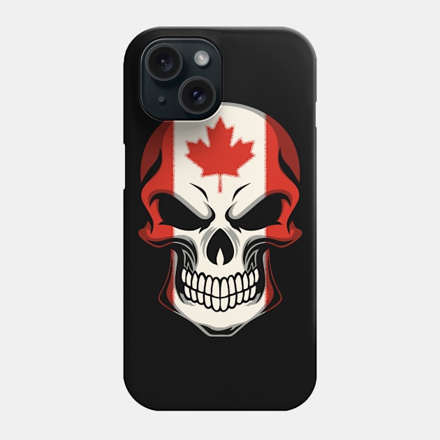 FLAG OF CANADA ON SKULL EMBLEM Phone Case by VERXION