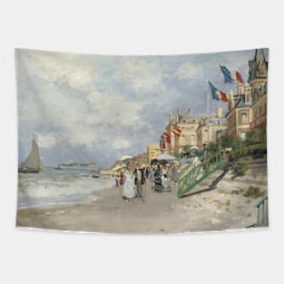 The Beach in Trouville by Claude Monet Tapestry