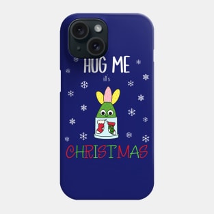 Hug Me It's Christmas - Hybrid Cactus In Christmas Themed Pot Phone Case