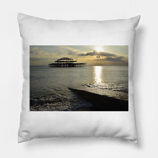 West Pier Brighton Pillow by StephenJSmith