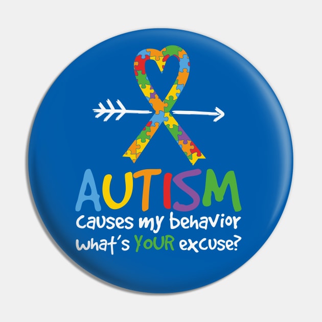 Autism Awareness Day - Go Blue for Autism Pin by Peter the T-Shirt Dude