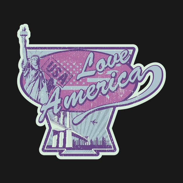 Love America USA Statue Of Liberty Patriot Gift by Foxxy Merch