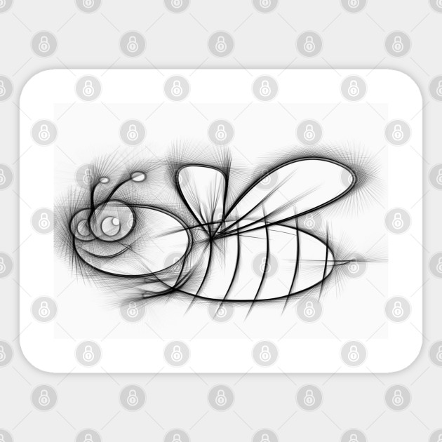 Line Drawing Honey Bee Bee Sticker Teepublic