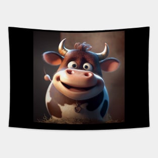 The Joyful Calf, A Smiling Little Cow Tapestry