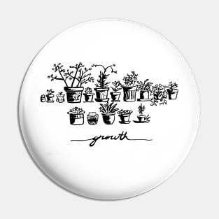 Growth (black and white) Pin