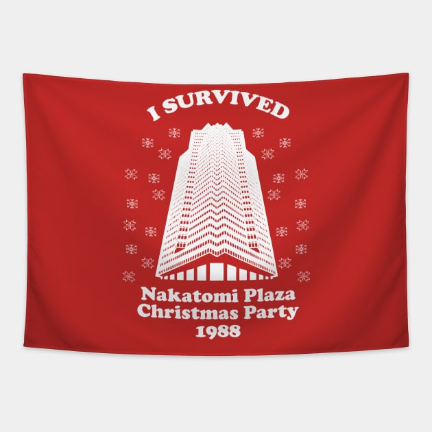 I Survived Nakatomi Plaza Christmas Party 1988 Tapestry by LMW Art