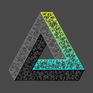 M.C. Escher Triangle (Cyan Yellow Gradient) T-Shirt