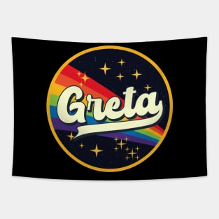 Greta // Rainbow In Space Vintage Style Tapestry