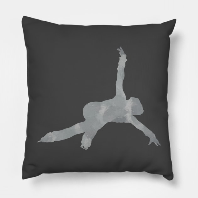 Grey figure skater Pillow by Becky-Marie