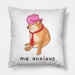 Me anxious Dog Meme Pillow