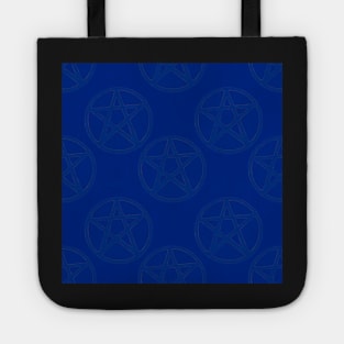 Bight Blue Stone Pentagrams Tote