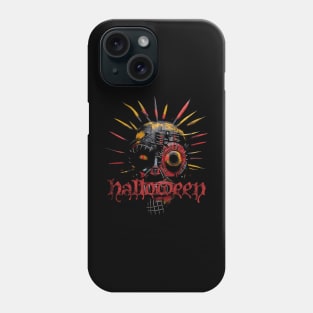 artistic killer creepy halloween mask on darkness Phone Case