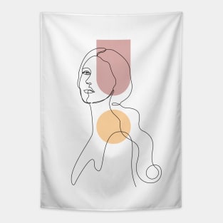 Scandi woman line Tapestry