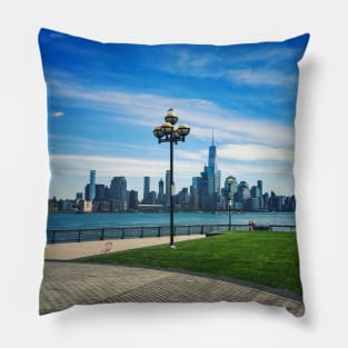 Manhattan Skyline, Hoboken, NJ Pillow