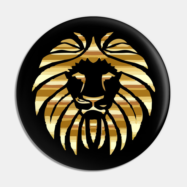 Golden Lion Head Gold Lion Logo Pin Teepublic
