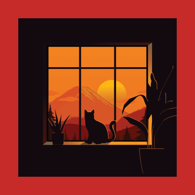 Cat at the window by Eon Kyrie