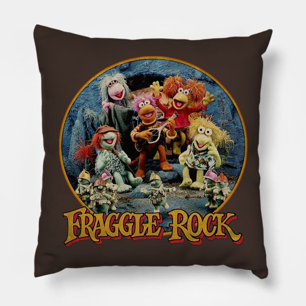 vintage fraggle rock Pillow by Villages Of Izbor