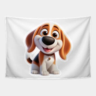 Cute and happy beagle puppy Tapestry