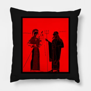 Athena and Poseidon Attic Greek Vase Pillow