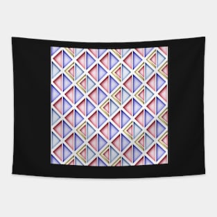 Geometric Pattern with 3d Effect, Rhombic Harlequin Motif Tapestry