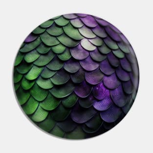 Fish skin, scales, fantasy, with pattern, purple, green Pin