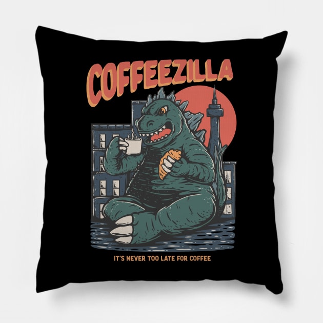 Coffeezilla Drinking Caffeine Pillow by LukmannHak