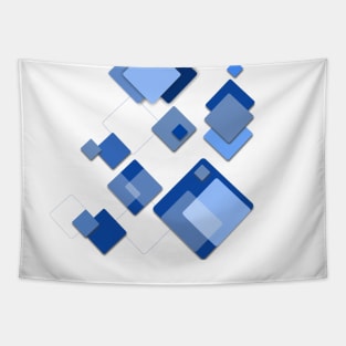 Abstract Square Art 3d Blue Gradation Tapestry