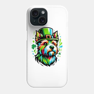 Festive Norfolk Terrier in Graffiti Style for St. Patrick's Phone Case