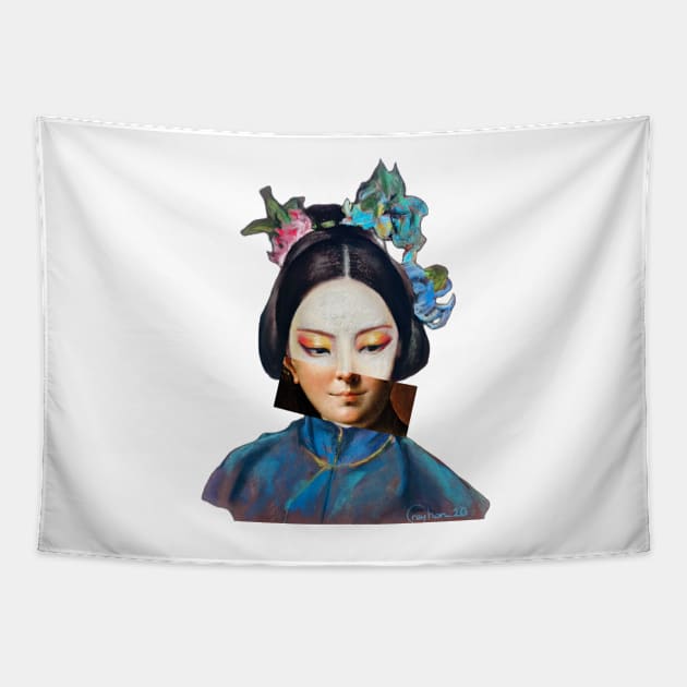 Geisha and life 2 Tapestry by reyhanartstudio