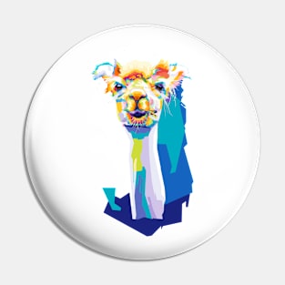 Alpaca Wpap Pop Art Pin