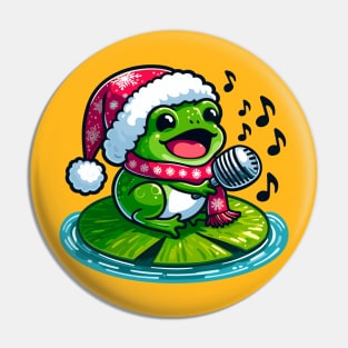 Christmas Carol Frog Pin