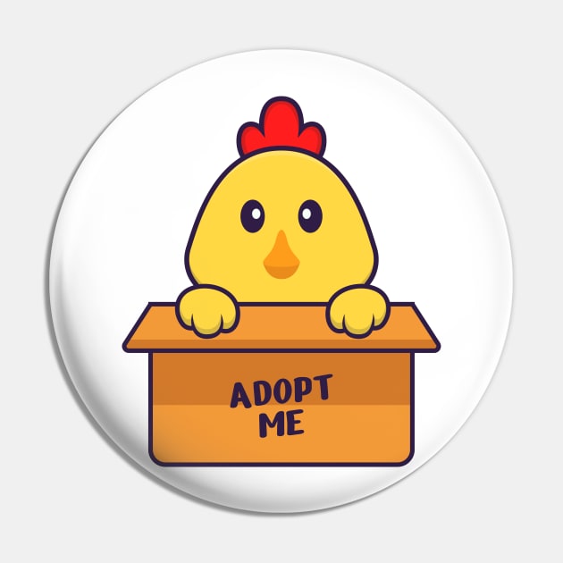 Cute chicken in box with a poster Adopt me. Pin by kolega